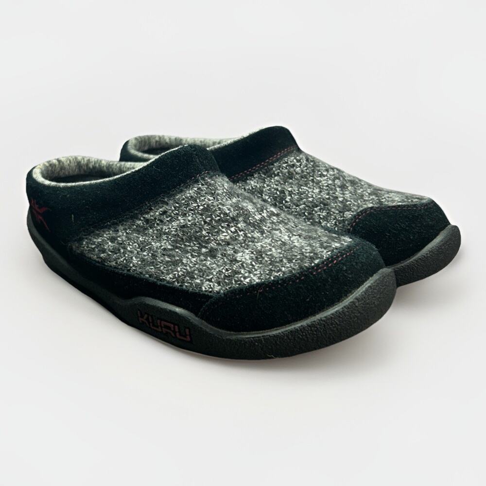 KURU Women's Draft Black Mesh Knit Slip On Clog Mule Comfort Slippers Size 8 Med